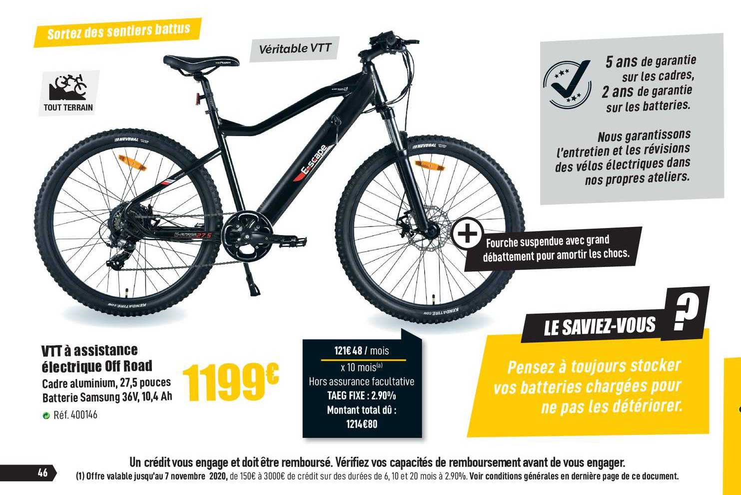 vtt à assistance électrique off road