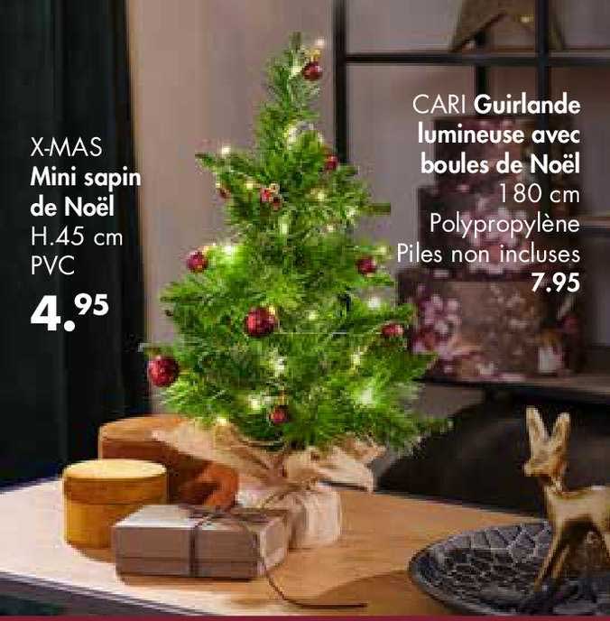 x mas mini sapin de noël cari guirlande lumineuse avec boules de noël