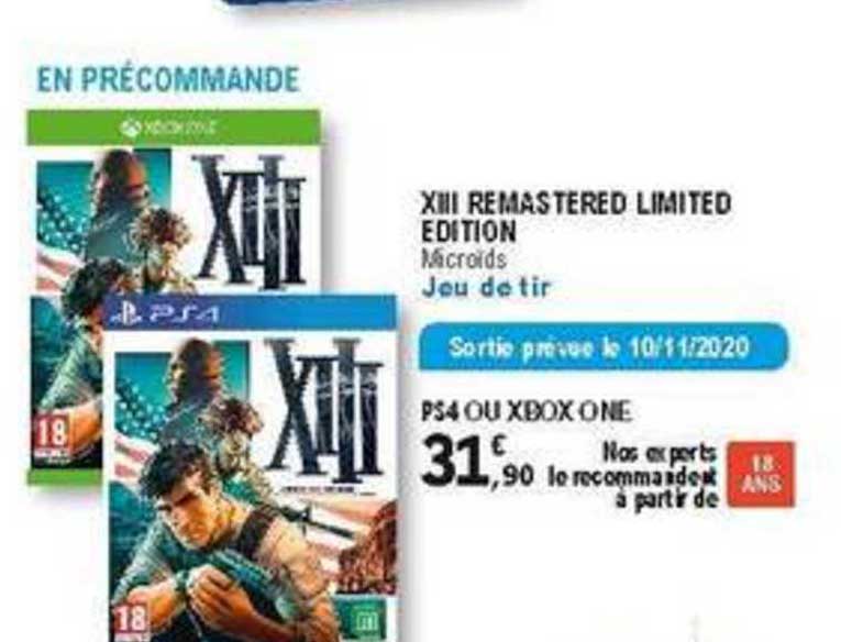 xiii remastered limited edition ps4 ou xbox one