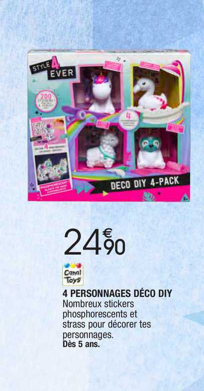 4 Personnages Déco Diy Canal Toys