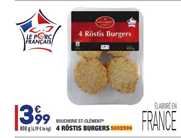 4 röstis burgers boucherie st-clément®