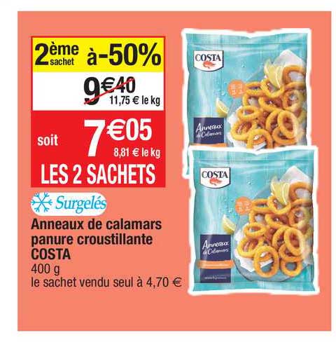 anneaux de calamars panure croustillante costa