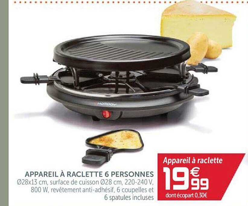 Appareil à Raclette 6 Personnes