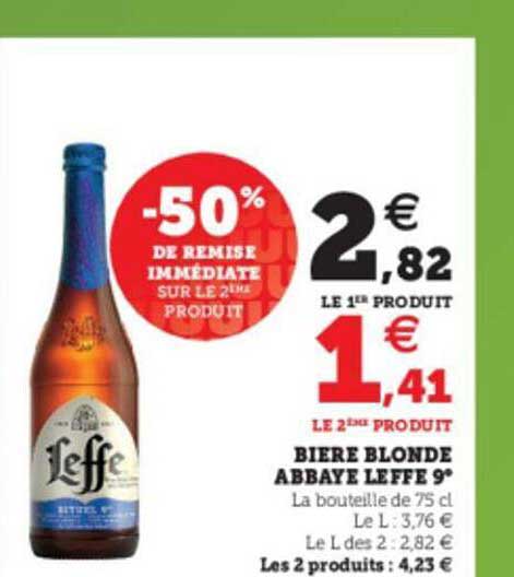 bière blonde abbaye leffe 9°