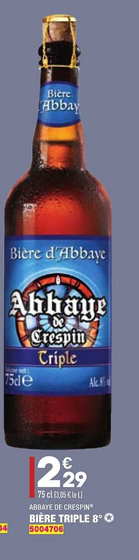 Bière Triple 8° Abbaye De Crespin®