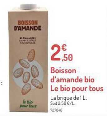 boisson d'amande bio le bio pour tous