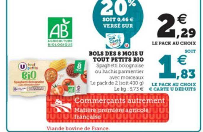 Bols Dès 8 Mois U Tout Petits Bio