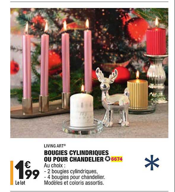 bougies cylindriques ou pour chandelier living art®