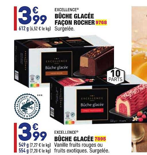 bûche glacée façon rocher excellence®, bûche glacée excellence®