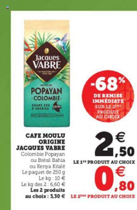 café moulu origine jacques vabre