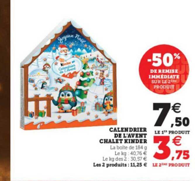 calendrier de l'avent chalet kinder