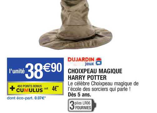 choixpeau magique harry potter dujardin jeux