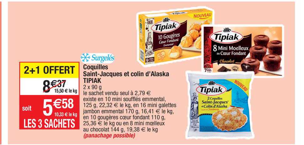 coquilles saint-jacques et colin d'alaska tipiak