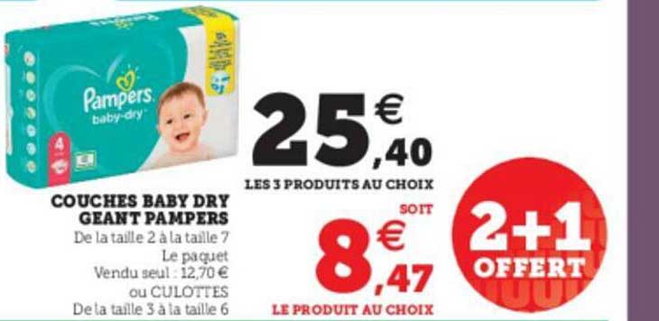 Couches Baby Dry Géant Pampers