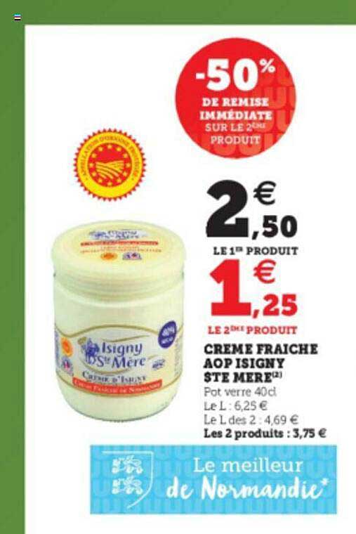 crème fraîche aop isigny ste mère