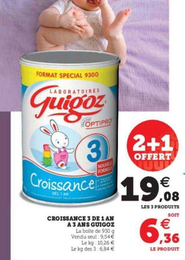 croissance 3 de 1 an à 3 ans guigoz