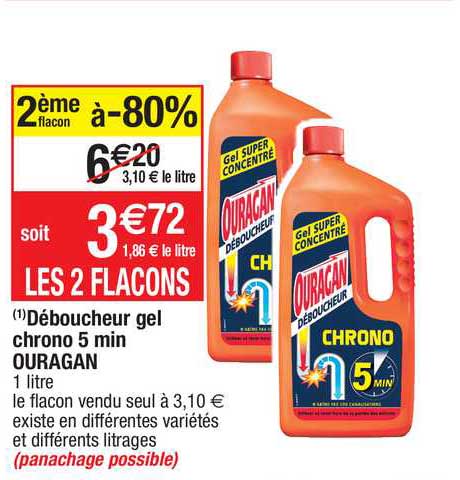 déboucheur gel chrono 5 min ouragan
