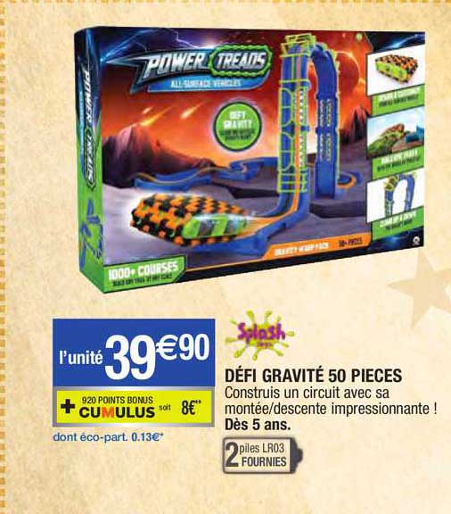 défi gravité 50 pièces splash