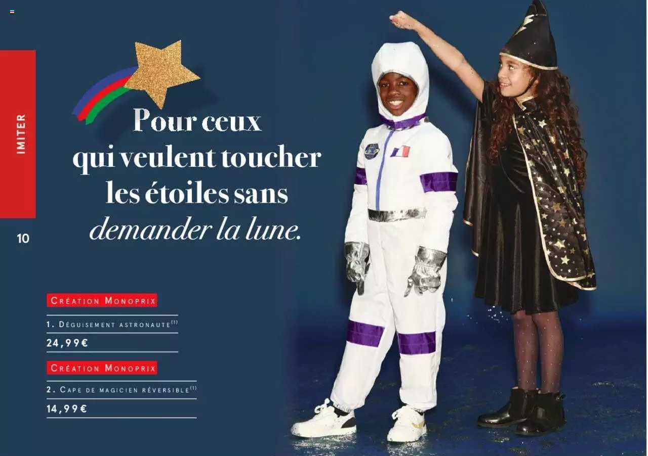 déguisement astronaute, cape de magicien réversible création monoprix
