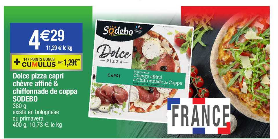 Dolce Pizza Capri Chèvre Affiné & Chiffonnade De Coppa Sodebo