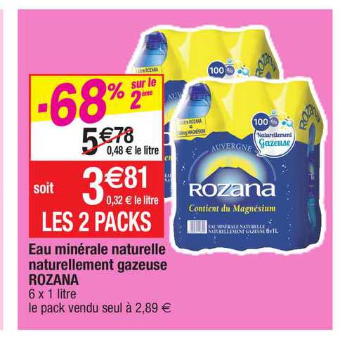 eau minérale naturelle naturellement gazeuse rozana