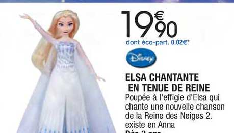 elsa chantante en tenue de reine