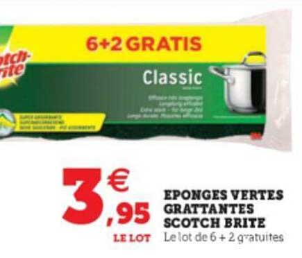 éponges Vertes Grattantes Scotch Brite