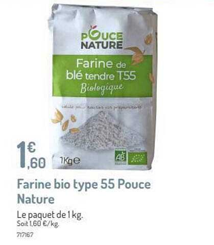 farine bio type 55 pouce nature