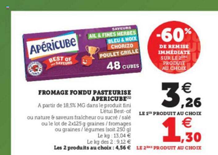 Fromage Fondu Pasteurisé Apéricube
