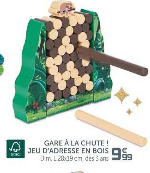 gare à la chute! jeu d'adresse en bois