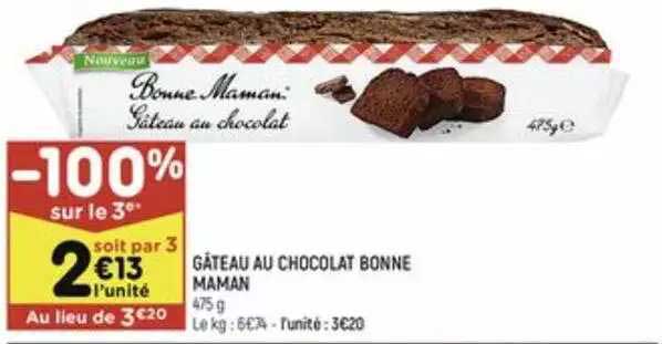 gâteau au chocolat bonne maman