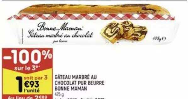 gâteau marbré au chocolat pur beurre bonne maman