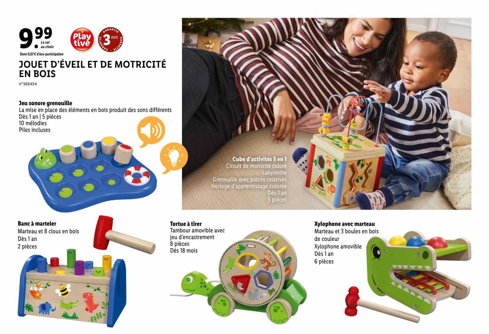 jouet d'éveil et de motricité en bois playtive