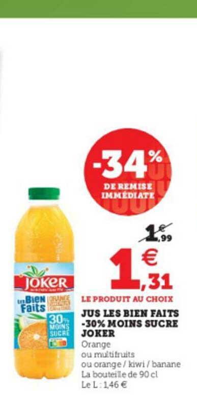 jus les bien faits -30% moins sucré joker