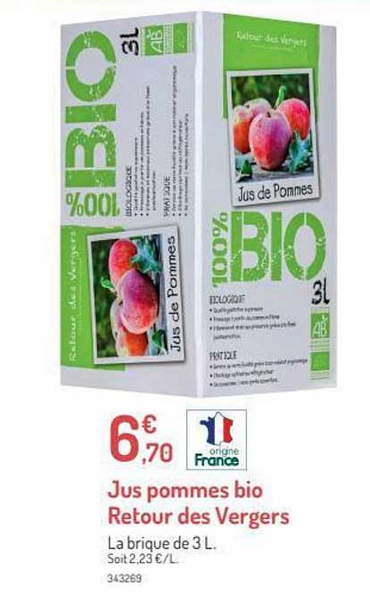 Jus Pommes Bio Retour Des Vergers