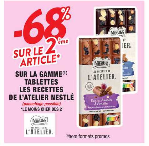 la gamme tablettes les recettes de l'atelier nestlé