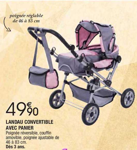 landau convertible avec panier