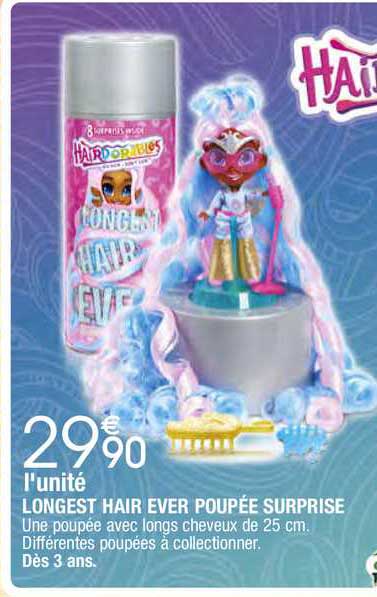 longest hair ever poupée surprise