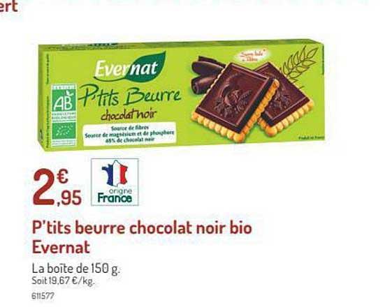p'tits beurre chocolat noir bio enernat