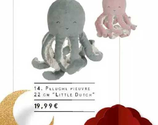 peluche pieuvre 22 cm "little dutch"