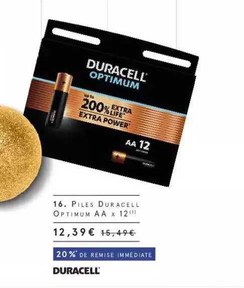 piles duracell optimum aa x12
