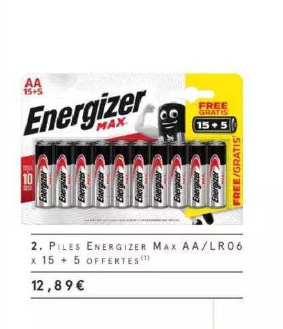 piles energizer max aa-lr06 x15 + 5 offertes