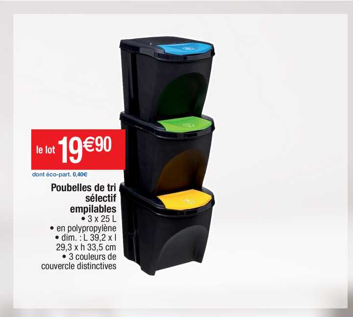 poubelles de tri sélectif empilables
