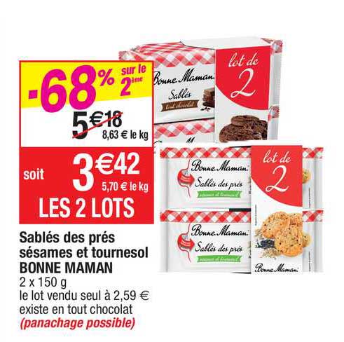 sablés des prés sésames et tournesol bonne maman