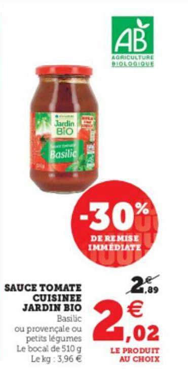 Sauce Tomate Cuisinée Jardin Bio