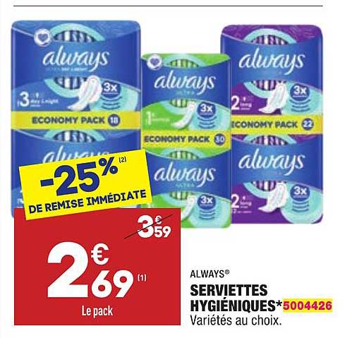 serviettes hygiéniques always®