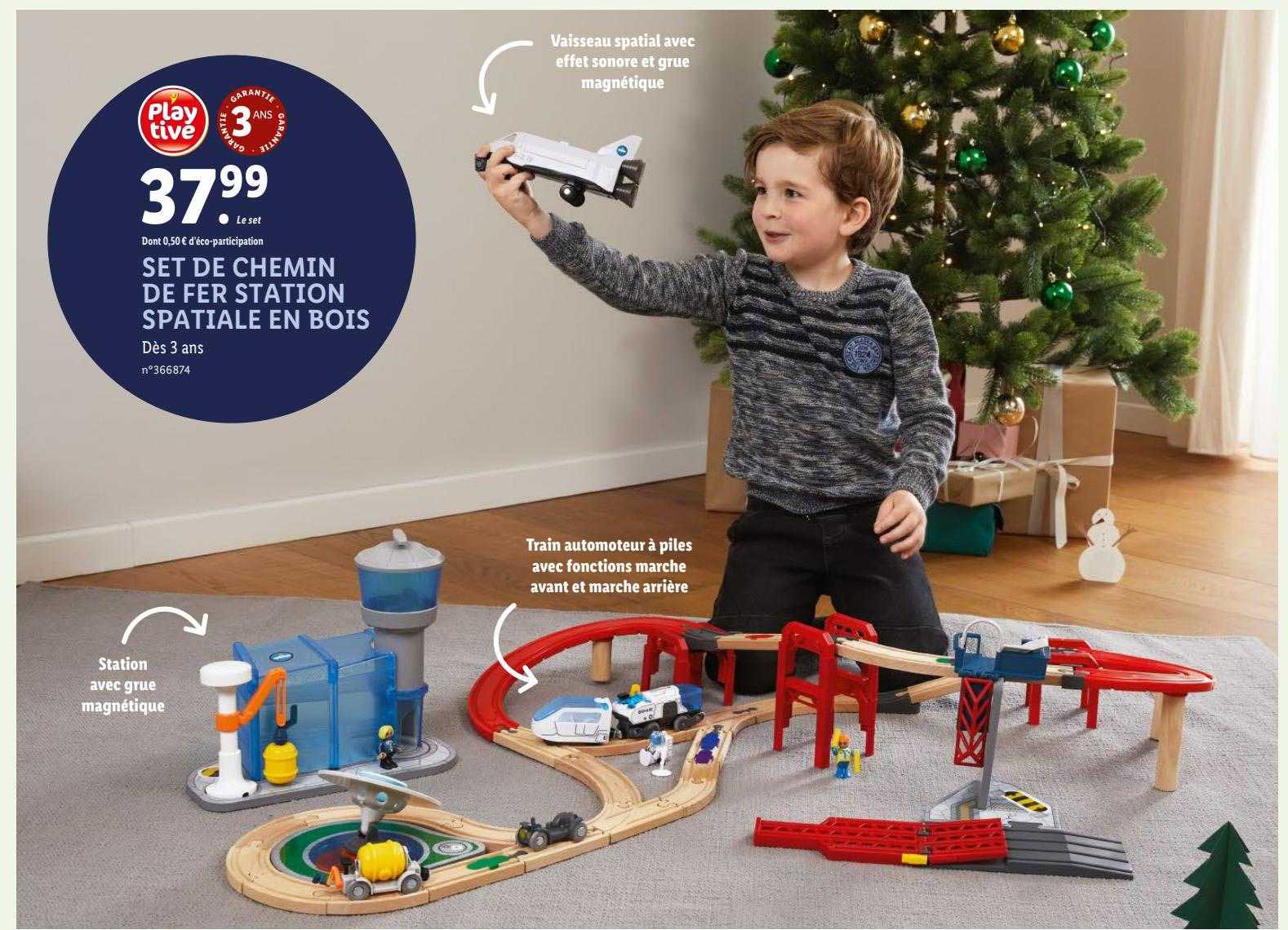 set de chemin de fer station spatiale en bois playtive