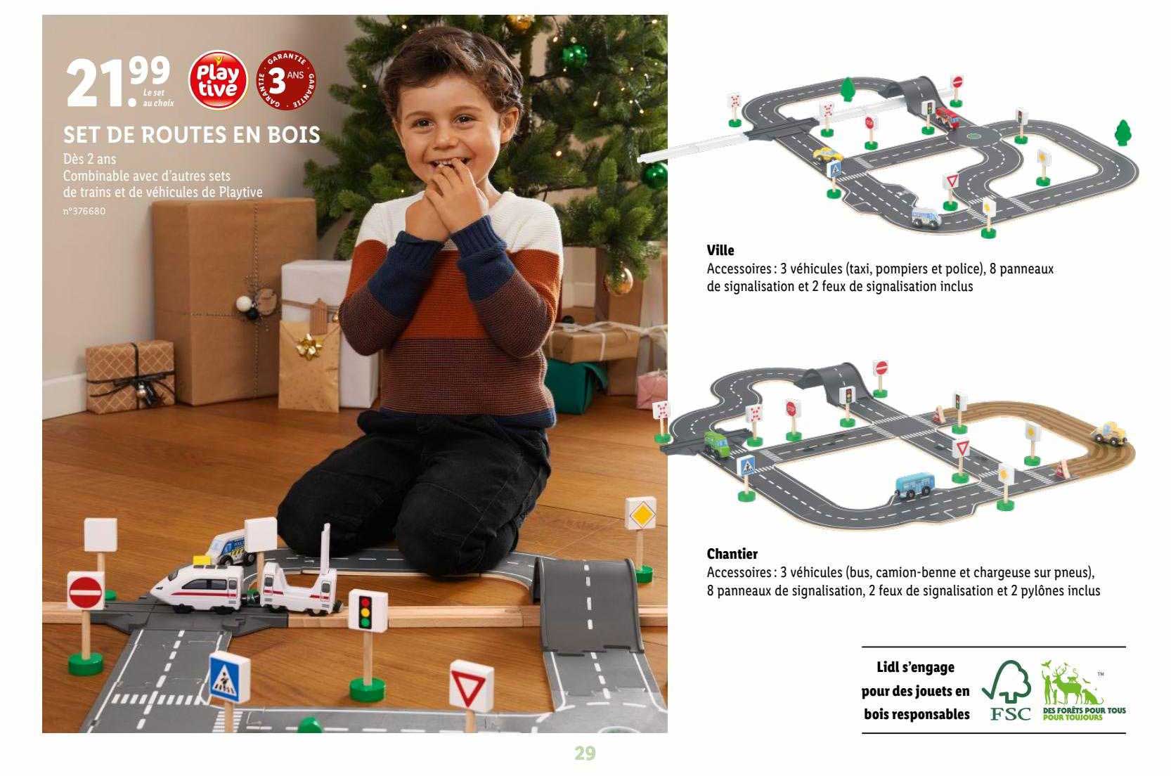 set de routes en bois playtive