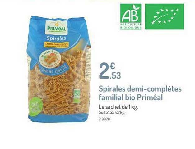 Spirales Demi-complète Familial Bio Priméal