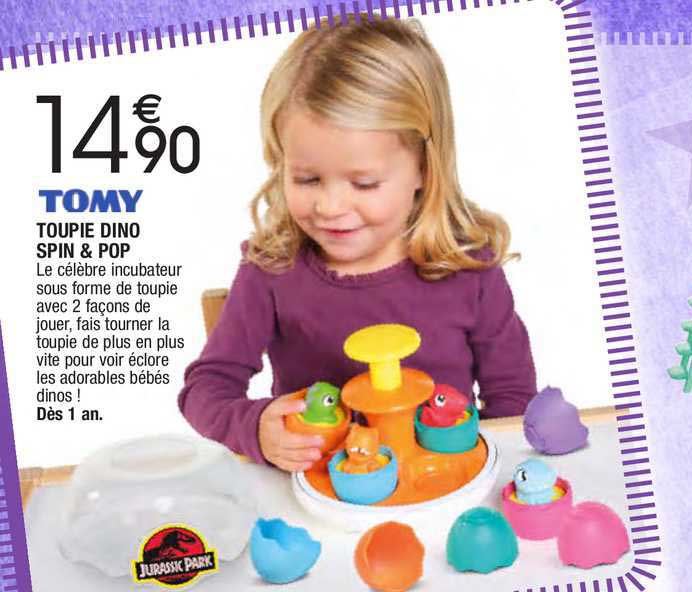 toupie dino spin & pop tomy